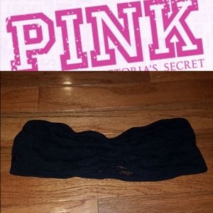 VS Victoria's Secret PINK Black Lace Bandeau Size Medium